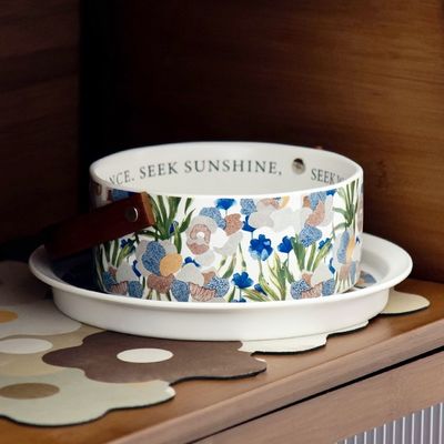 Technique Under Glazed Ceramic Fruit Basket For Holding Food And Vegetables