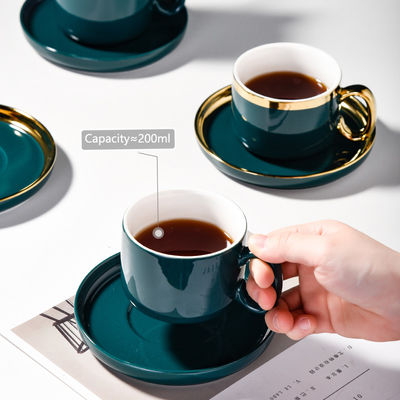 12pcs Ceramic Tea Set Of 6 Cups And Saucer For Luxury Design Style Christmas 2024 Gift