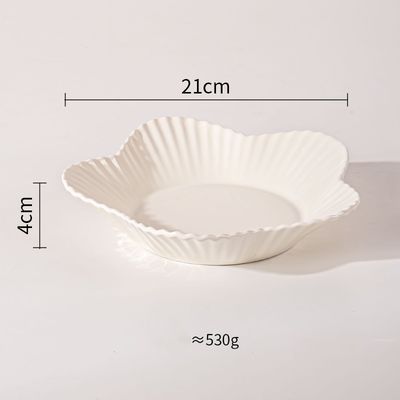 Salad Plate Ceramic Dessert Soup And Sandwich Plate For Snack Minimalism Nordic White