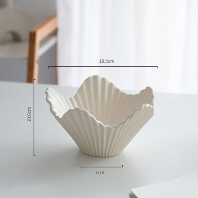 Salad Plate Ceramic Dessert Soup And Sandwich Plate For Snack Minimalism Nordic White