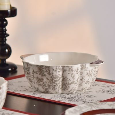 Floral Pattern Ceramic Serving Bowl 9 Inch Porcelain Bowl For Large Salads And Soups