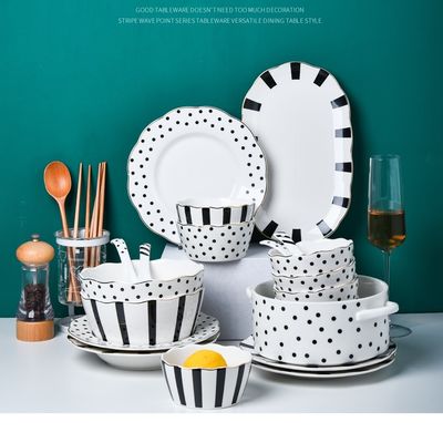 Luxury European Porcelain Dinner Set Technique Under Glazed Ceramic Dinnerware