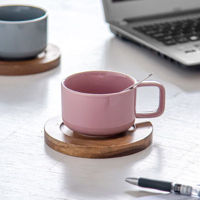 Minimalism Nordic Coffee Cup And Saucer Set Of 12 Pieces Ceramic 250ml Porcelain Mug