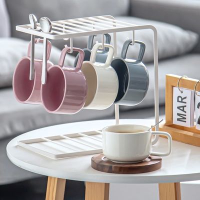 Minimalism Nordic Coffee Cup And Saucer Set Of 12 Pieces Ceramic 250ml Porcelain Mug