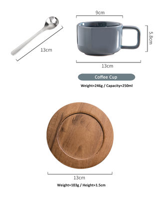 Minimalism Nordic Coffee Cup And Saucer Set Of 12 Pieces Ceramic 250ml Porcelain Mug