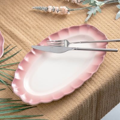 Stunning Pink Ceramic Plates 6-Piece Dinnerware Set For Special Occasions And Presents