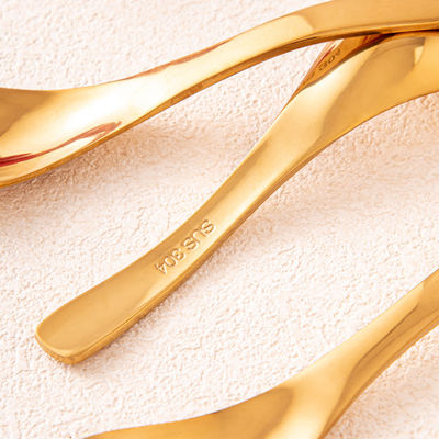 Party Essential Stainless Steel Gold Spoon Set With Red Chopsticks Chinese Style