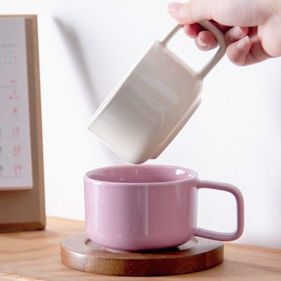 Nordic Cappuccino Coffee Cup And Saucer Set Of 12 Pieces Ceramic 250ml Porcelain Tea Cups