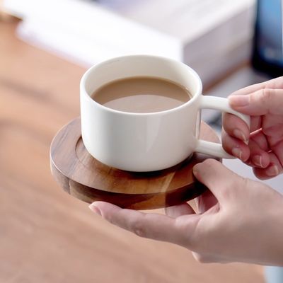 Nordic Cappuccino Coffee Cup And Saucer Set Of 12 Pieces Ceramic 250ml Porcelain Tea Cups