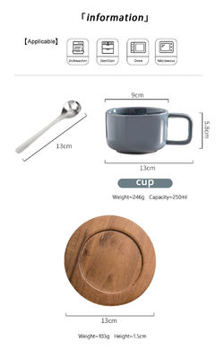 Nordic Cappuccino Coffee Cup And Saucer Set Of 12 Pieces Ceramic 250ml Porcelain Tea Cups