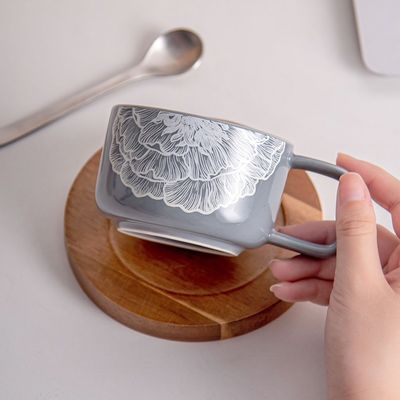 Business Gifts Cappuccino Cups Set Sustainable Ceramic Coffee Cup And Saucer Set