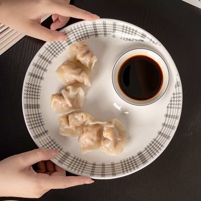 Sustainable Fabric Pattern Dinnerware Set In Modern Nordic Style For Luxury Tableware