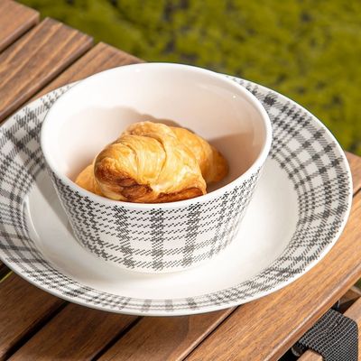 Sustainable Fabric Pattern Dinnerware Set In Modern Nordic Style For Luxury Tableware