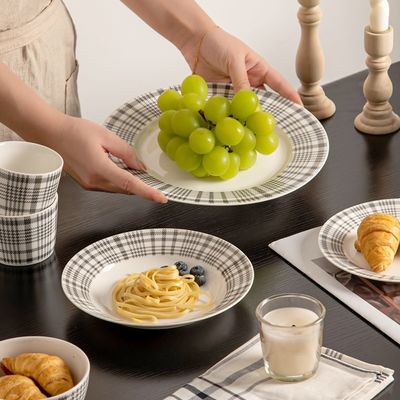 Sustainable Fabric Pattern Dinnerware Set In Modern Nordic Style For Luxury Tableware