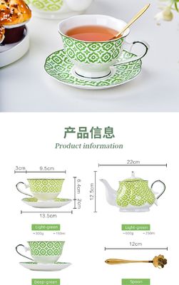 Bohemian Teapot Moroccan Style Green Coffee Cup And Saucer Set Ideal For Business Gifts