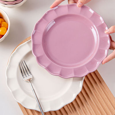 Plant Pattern Type Ceramic Dinnerware Set Dishes Luxury Vietnam Nordic Floral Flower Shape