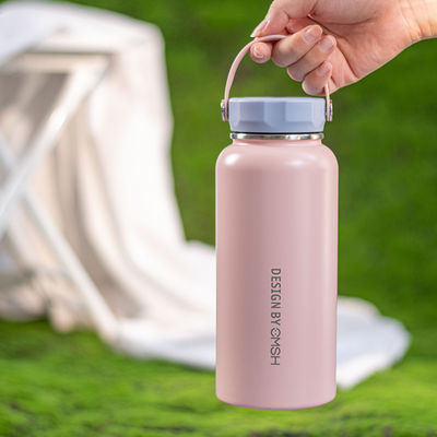 304 Stainless Steel Metal Type Custom Logo 1000ml Vacuum Bottle For Outdoor Travel Cup