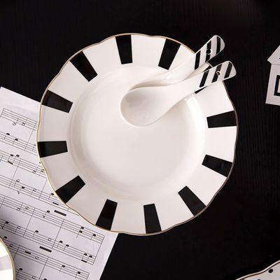 Under Glazed Fashion Ceramic Kitchen Plates Set Dinner Dinnerware For Party Occasion