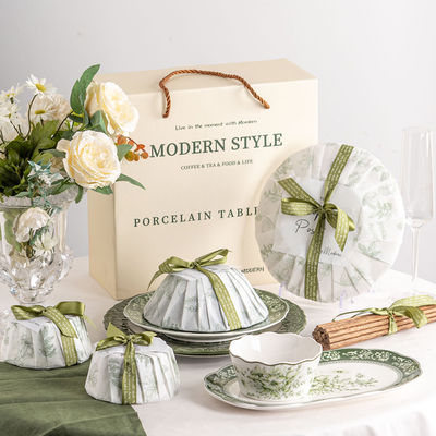 Present Porcelain Dinner Plate Gift Box Dinnerware Sets For Sustainable Christmas Plates