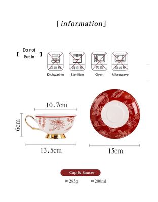 Christmas Ornament Cup Porcelain Mug Set Gift Box Ceramic Coffee Cups Tea Cup Breakfast Milk Water Cups For Gift