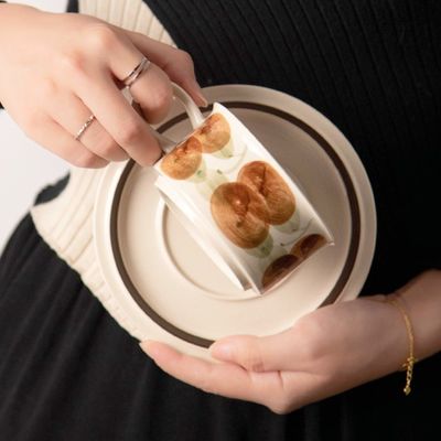 250ml Porcelain Tea Cups And Saucer Set Decorative Ceramic Coffee Cups And Saucers For Business Gifts