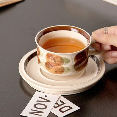 250ml Porcelain Tea Cups And Saucer Set Decorative Ceramic Coffee Cups And Saucers For Business Gifts