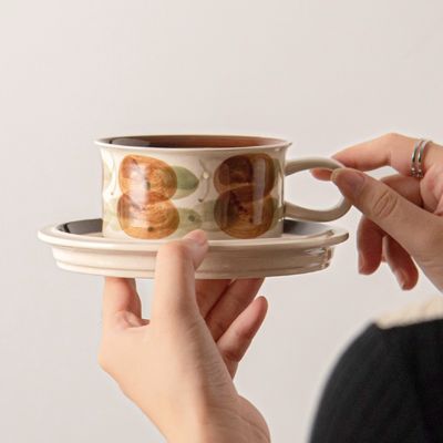 250ml Porcelain Tea Cups And Saucer Set Decorative Ceramic Coffee Cups And Saucers For Business Gifts