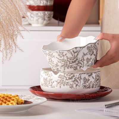 Year Porcelain Gift Set 6 Users Ceramic Christmas Plate With Table Mat And Gift Box