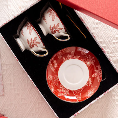 Ceramic Type Porcelain 2024 Year Cup 200ml Chinese Year Mug Gift Coffee Cup And Saucer