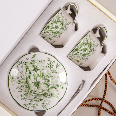 Ceramic Type Porcelain 2024 Year Cup 200ml Chinese Year Mug Gift Coffee Cup And Saucer