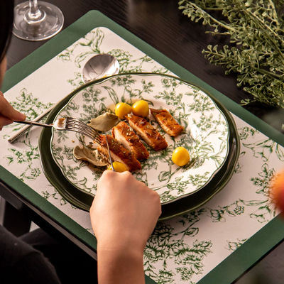 Couple Ceramic Dinnerware Set Perfect Valentine'S Present With Plant Pattern