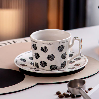 Porcelain Cup And Saucer Set Ceramic Tea Cup Set With Flower Design For Ramadan 2024