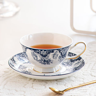 Porcelain Cup And Saucer Set Ceramic Tea Cup Set With Flower Design For Ramadan 2024