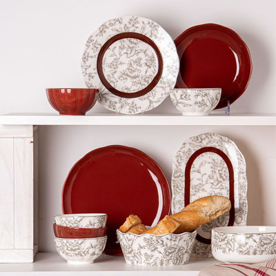 Business Gifts Technique Under Glazed Porcelain Dinner Set For Red Spring Festival