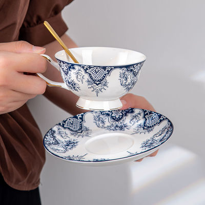 2024 Eid Al Fitr Luxury Flower Coffee Mug Porcelain Ramadan Cup And Saucer Plate Set