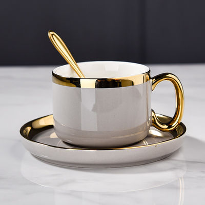 Business Gifts Occasion Porcelain Gold Rim Cup And Saucer Set For Mom On Mother'S Day
