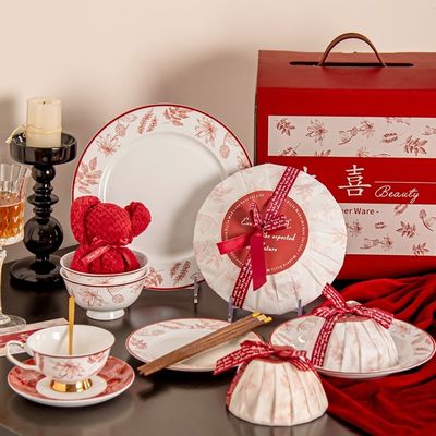 Year Decorations Party Supplies Traditional Chinese Dinnerware Set For 1 Person