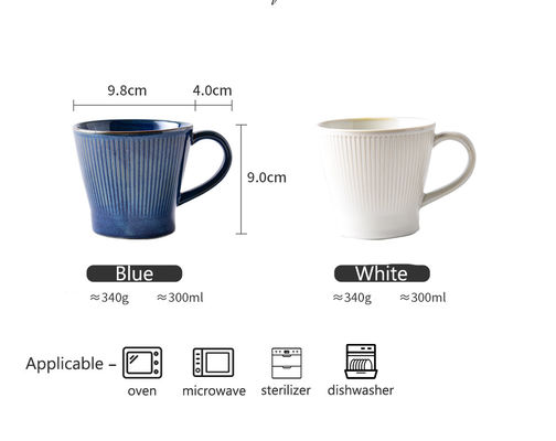 Classic Dad Mug Fathers Day Gift Ceramic Mug Nordic Porcelain Cup Dark Blue Mugs V-Shape Porcelain White