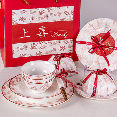 Mothers Day Porcelain Dinnerware Sets Under Glazed With Plant Pattern