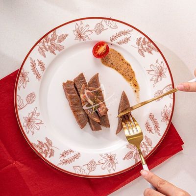 Mothers Day Porcelain Dinnerware Sets Under Glazed With Plant Pattern