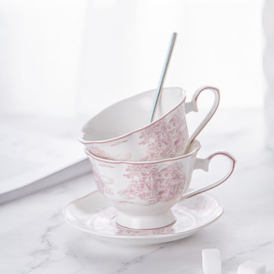 Customizable Vintage Purple Ceramic Design Espresso Mug Tea Cup Saucer Set Ceramic Coffee Mug