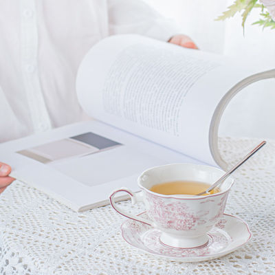 Customizable Vintage Purple Ceramic Design Espresso Mug Tea Cup Saucer Set Ceramic Coffee Mug