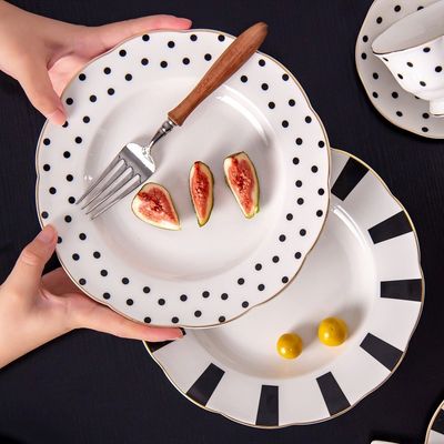 Modern 4 Porcelain Dinner Set Soup Plate Bowl Dish Cup Gift Sets For Moms Day