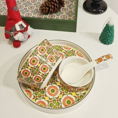Presents Porcelain Ceramic Dinner Set For Women'S 2024 Christmas Table Set