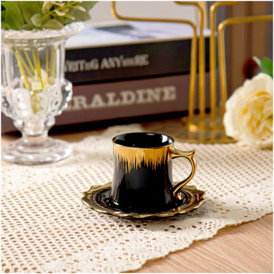 Retro Design Style 90 Cc 3 Oz Porcelain Turkish Coffee Cups Set Of 6 Luxury Arabic Style