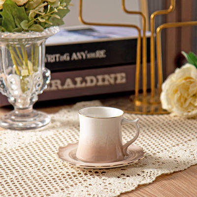Retro Design Style 90 Cc 3 Oz Porcelain Turkish Coffee Cups Set Of 6 Luxury Arabic Style