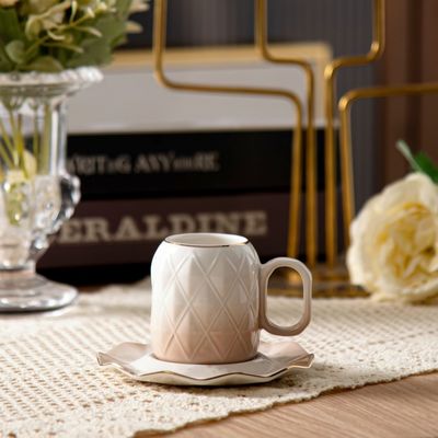 Coffee Cups Of 6 Luxury Pink Espresso Cups And Plate Design Ceramic Mugs Water Coffee Milk Cup Mug Ceramic Coffee Mugs for Wholesale