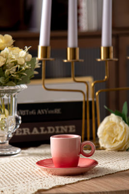 Coffee Cups Of 6 Luxury Pink Espresso Cups And Plate Design Ceramic Mugs Water Coffee Milk Cup Mug Ceramic Coffee Mugs for Wholesale