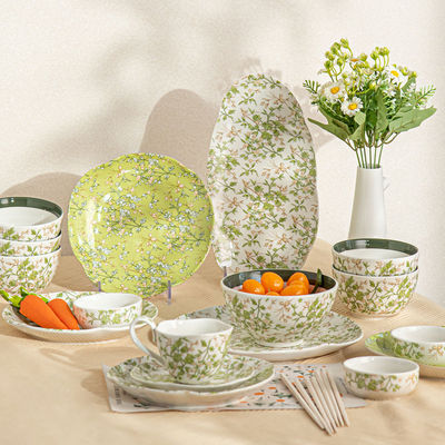 Flower Design Porcelain Tableware Set Perfect For Summer Dining And House Warming Gift