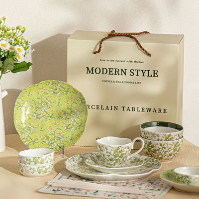 Flower Design Porcelain Tableware Set Perfect For Summer Dining And House Warming Gift